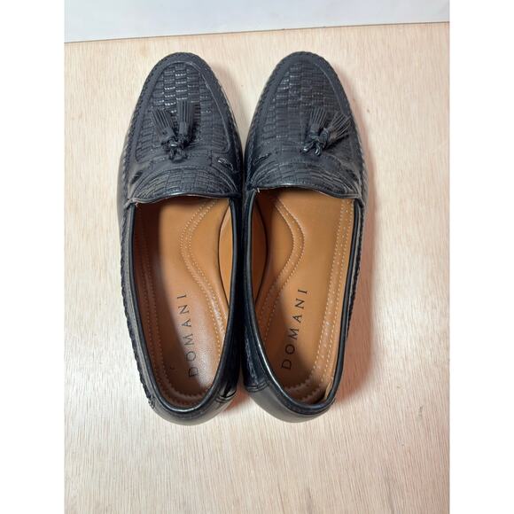 Domani Men\'s Tassel Weaved Leather Loafers Slip On Shoes India Size 9.5 Black main image 5